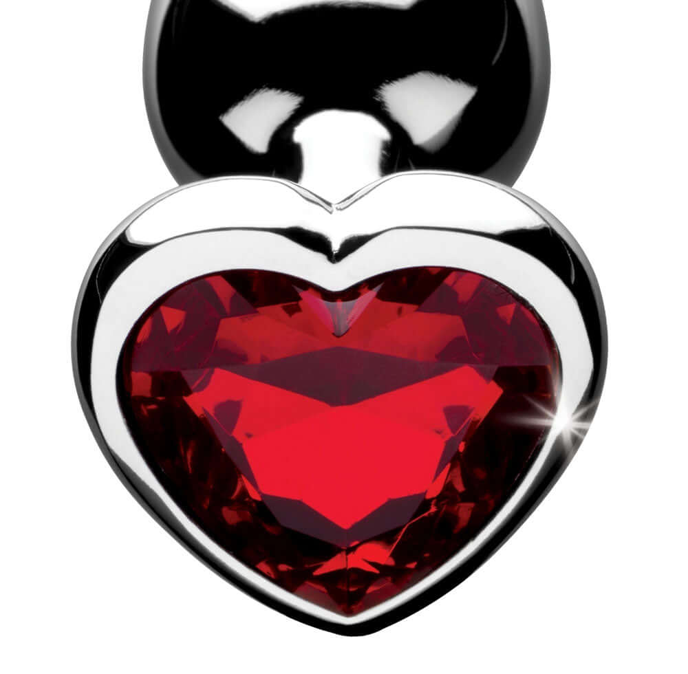Red Heart Gem Anal Plug - Medium-3