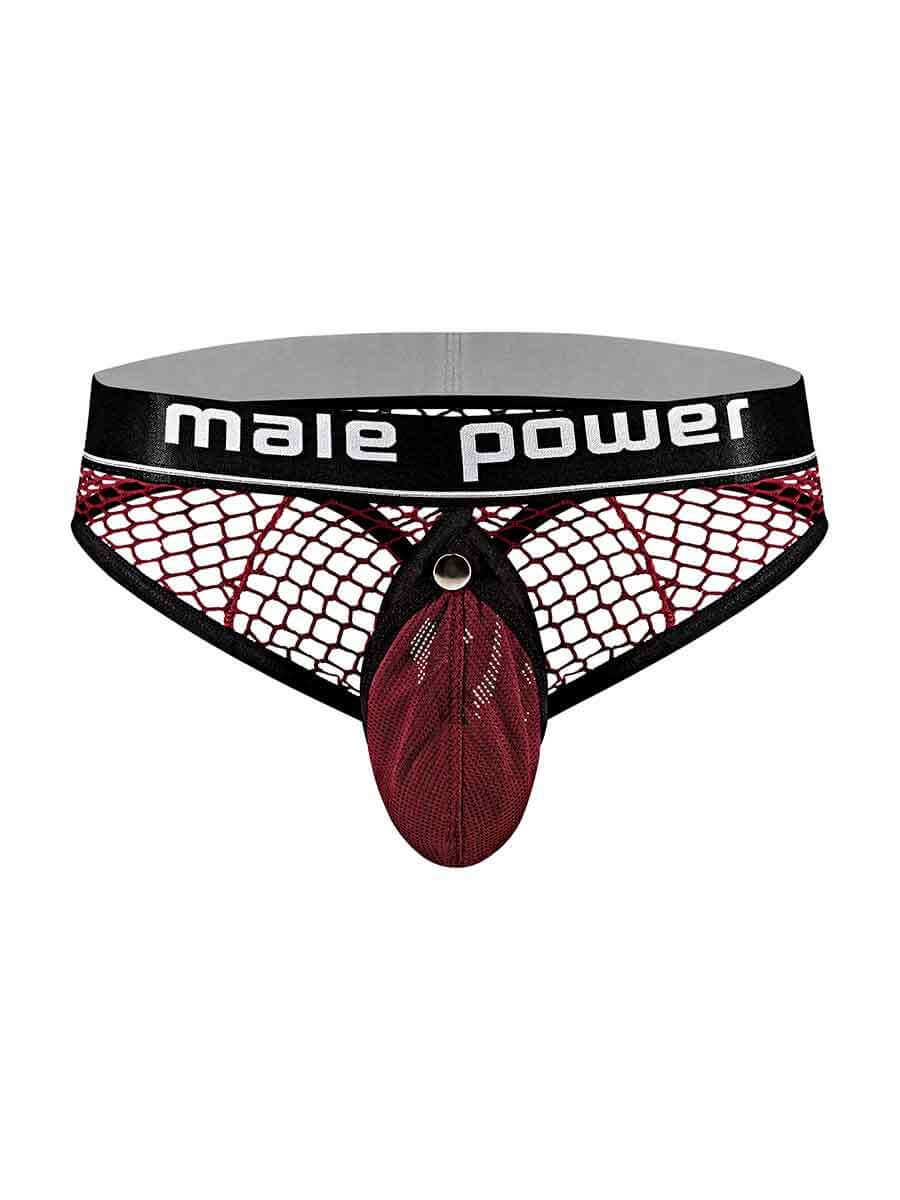 Cock Pit Net Cock Ring Thong - S/ M - Burgundy-2