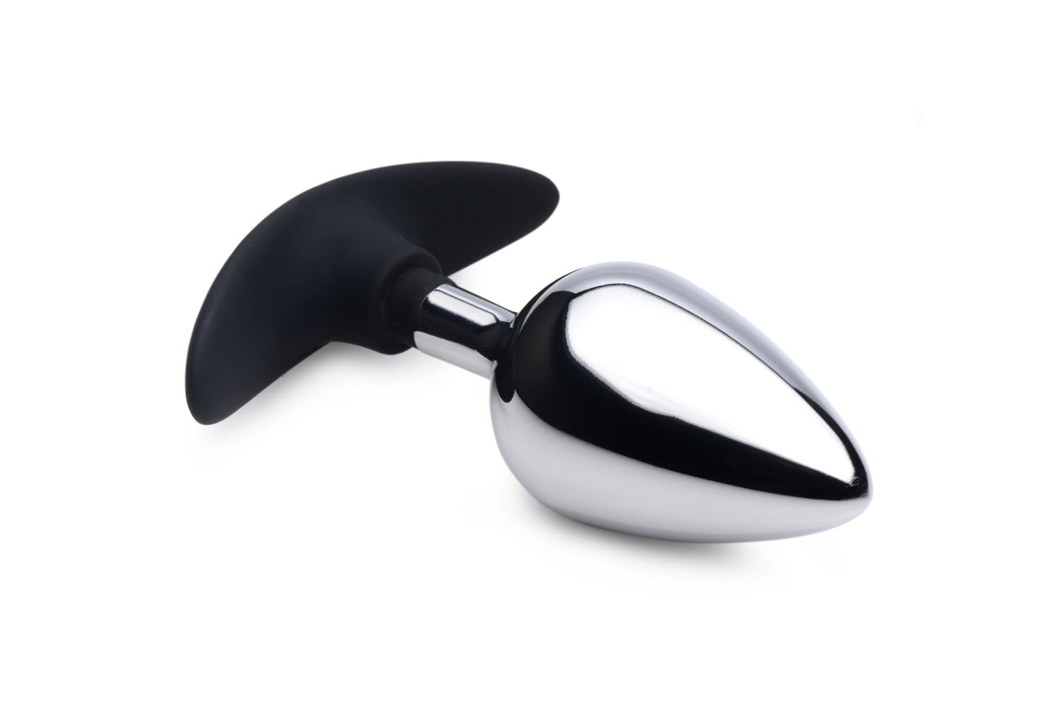 Dark Invader Metal and Silicone Anal Plug Large with smooth ergonomic design and comfortable silicone handle.