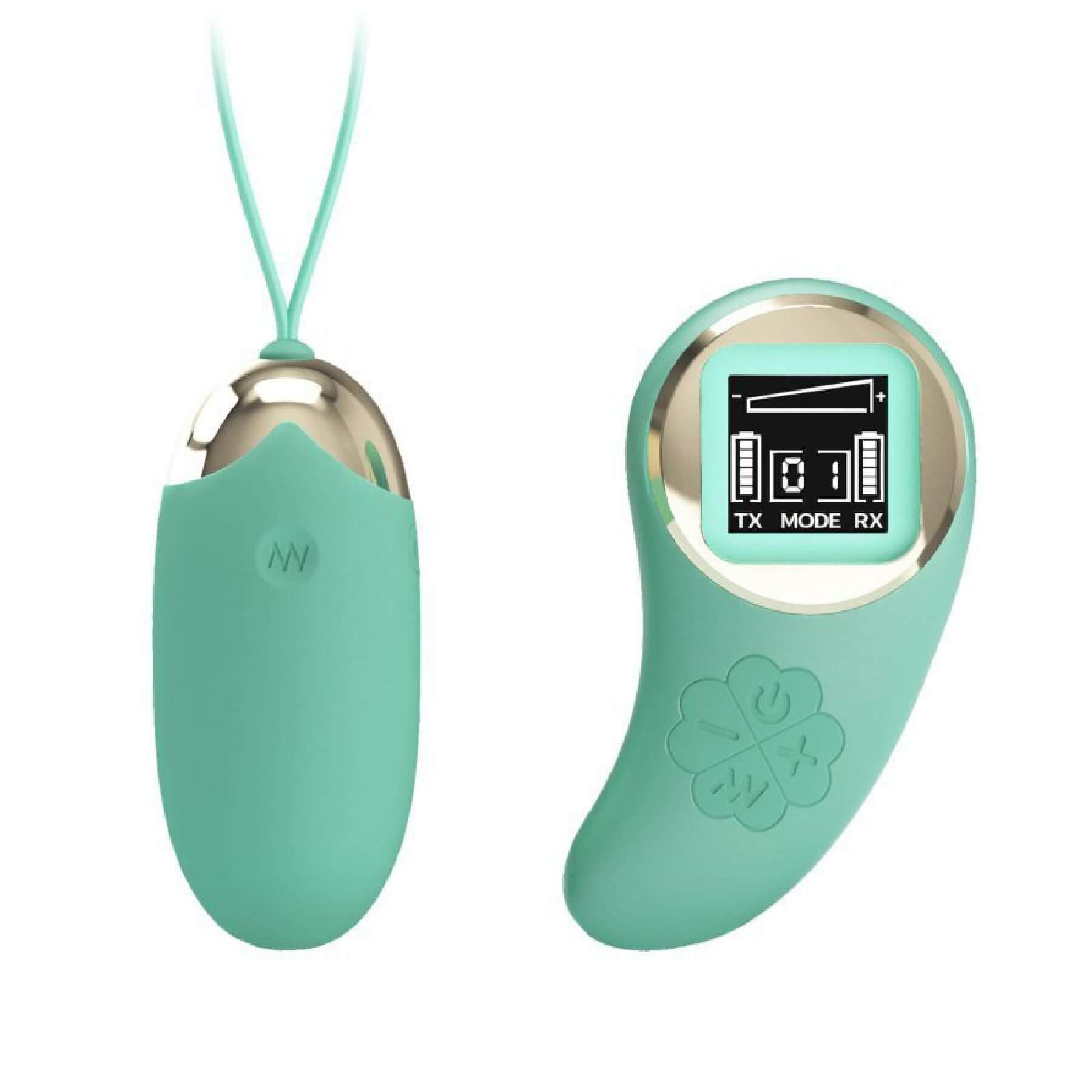 Mina Vibrating Remote Control Egg - Turquoise with 10 vibration settings for solo and partner play.