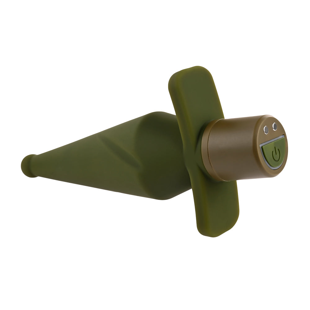 Selopa The Private Rechargeable Silicone Anal Plug Green, tapered ergonomic design for comfortable stimulation.