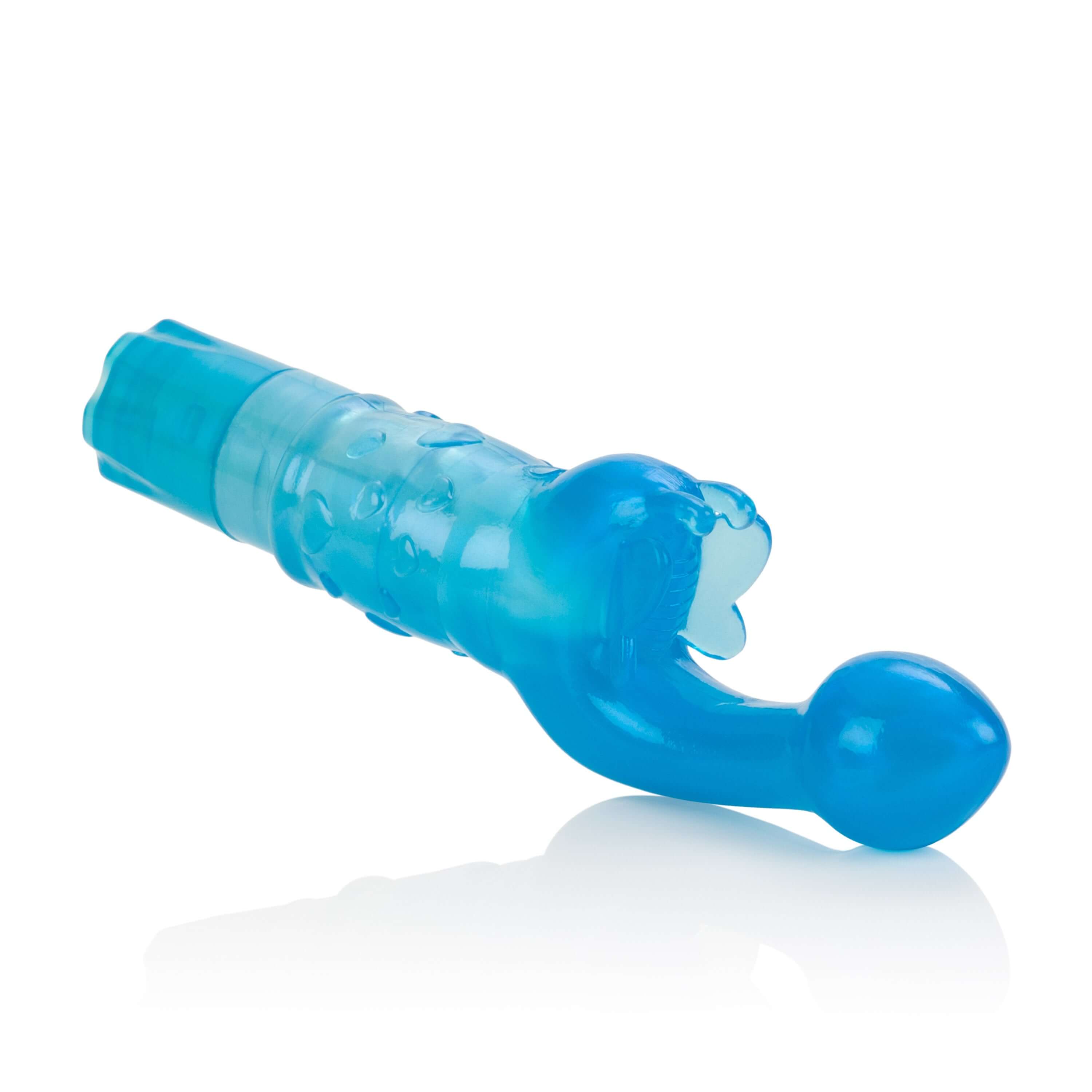 The Original Butterfly Kiss Vibrator Blue, featuring a G-spot stimulator and soft wings for enhanced stimulation.