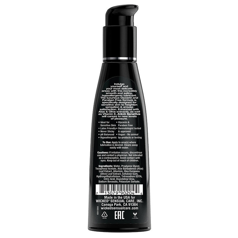 Aqua Sensitive Water-Based Lubricant - 4 Oz.