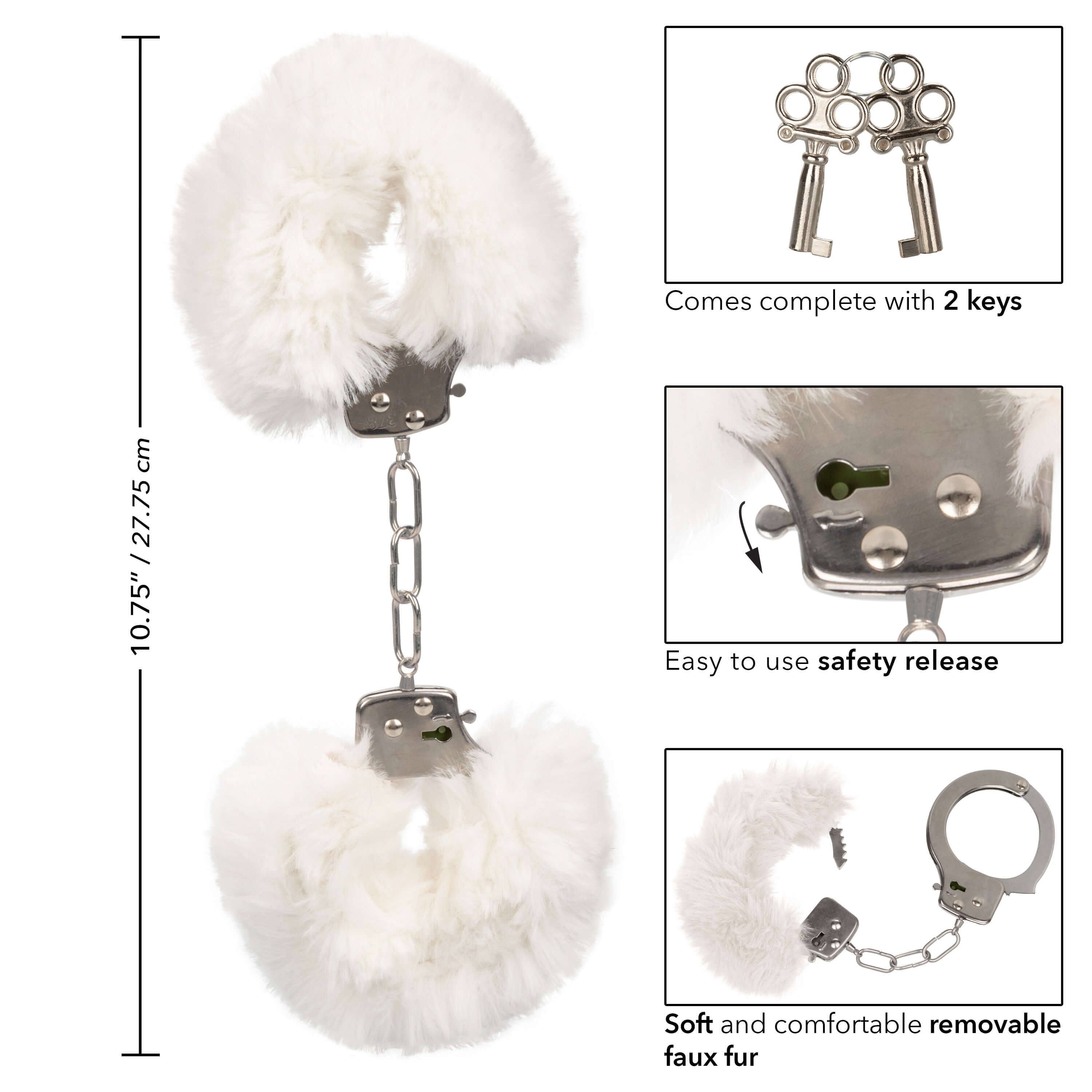 Ultra Fluffy Furry Cuffs - White-3