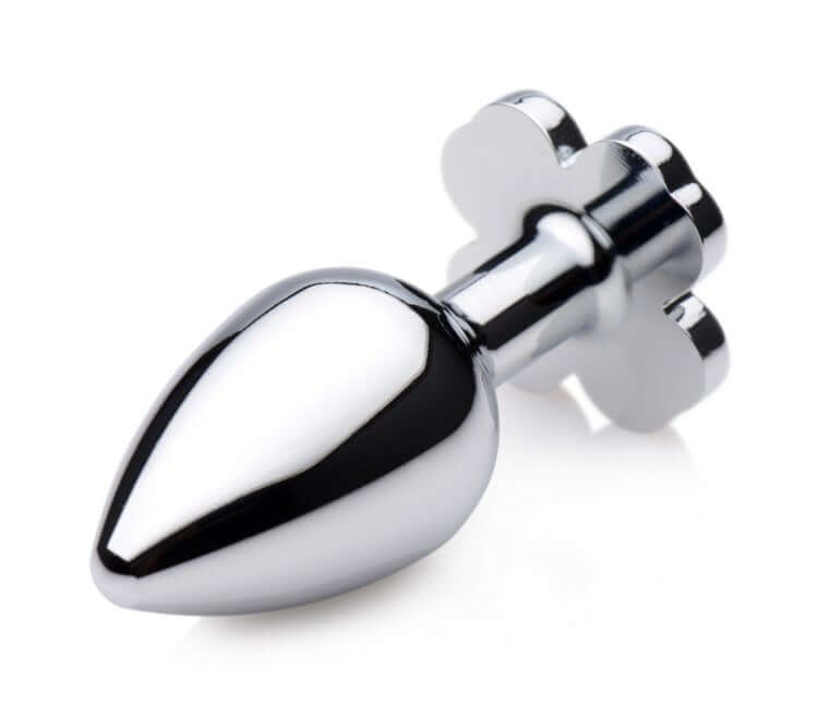 Lucky Clover Gem Anal Plug Small Booty Sparks with clover-shaped jewel, designed for elegant anal play.