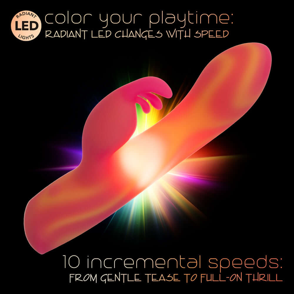 Endless Summer Moonlight Magic Vibrator Orange with LED lights and 10 speeds for customizable pleasure.