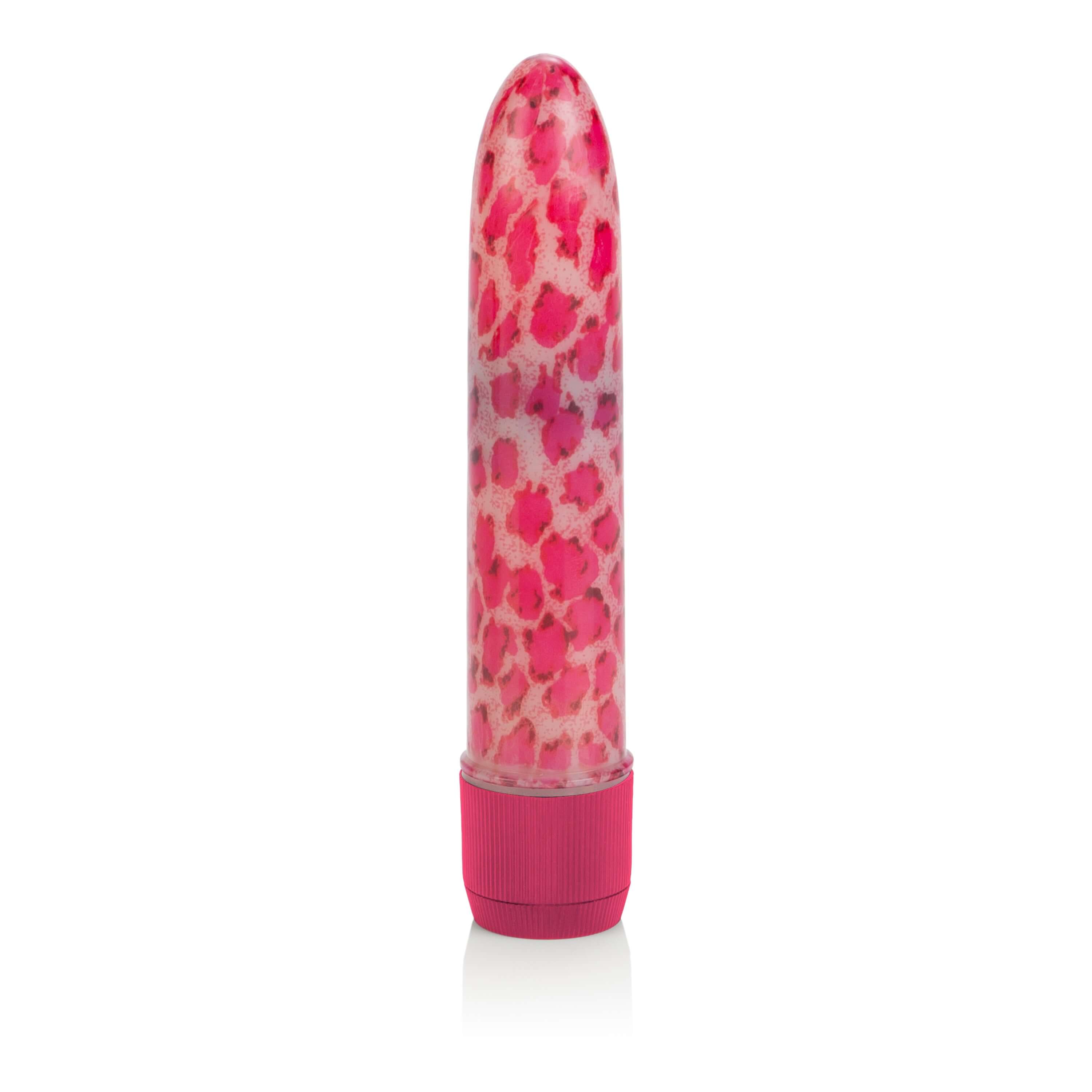 Pink Leopard Massager 4.25 inches, a compact personal massager with a stylish pink leopard design.