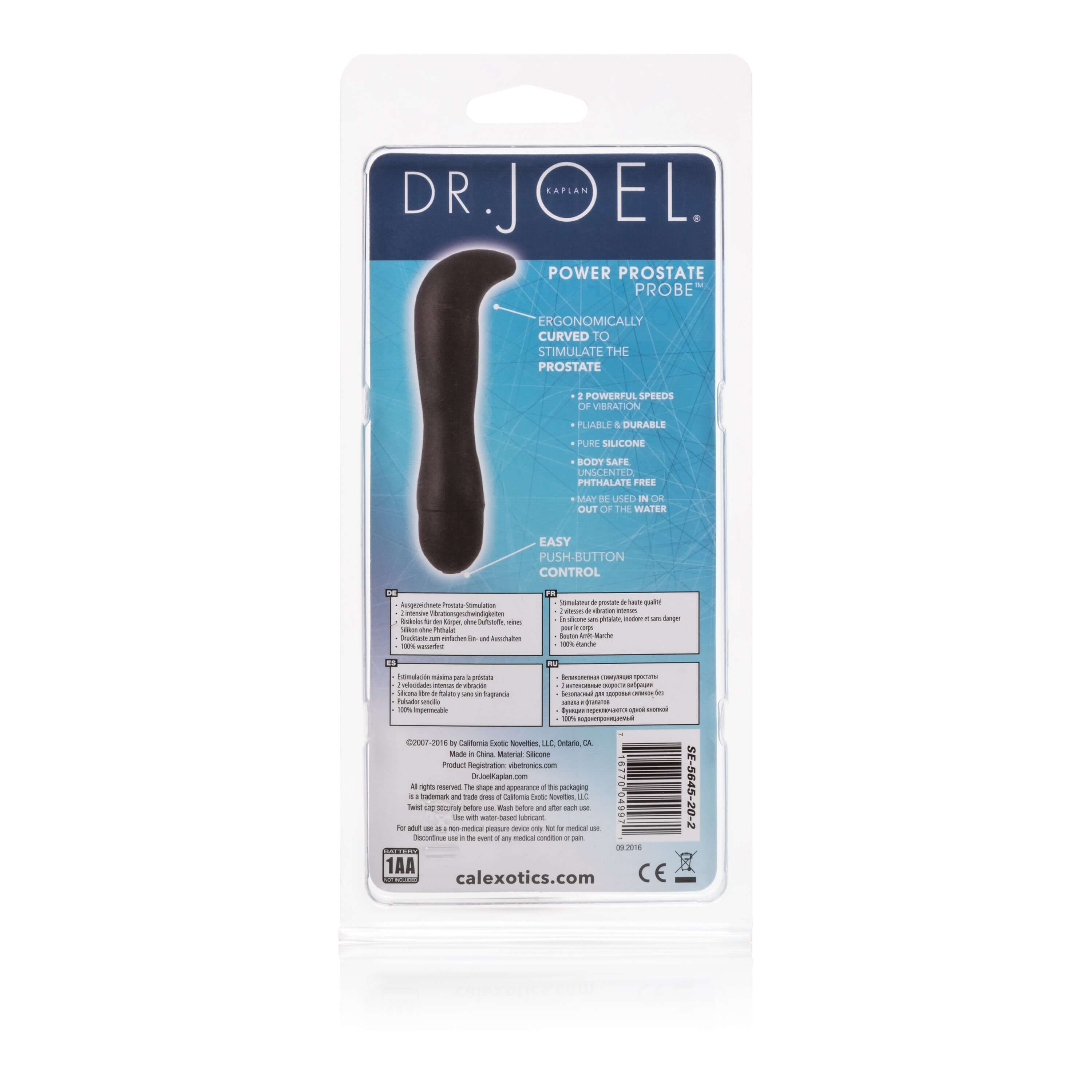 Dr Joel Power Probe Prostate packaging highlighting ergonomic design and features for targeted prostate stimulation.