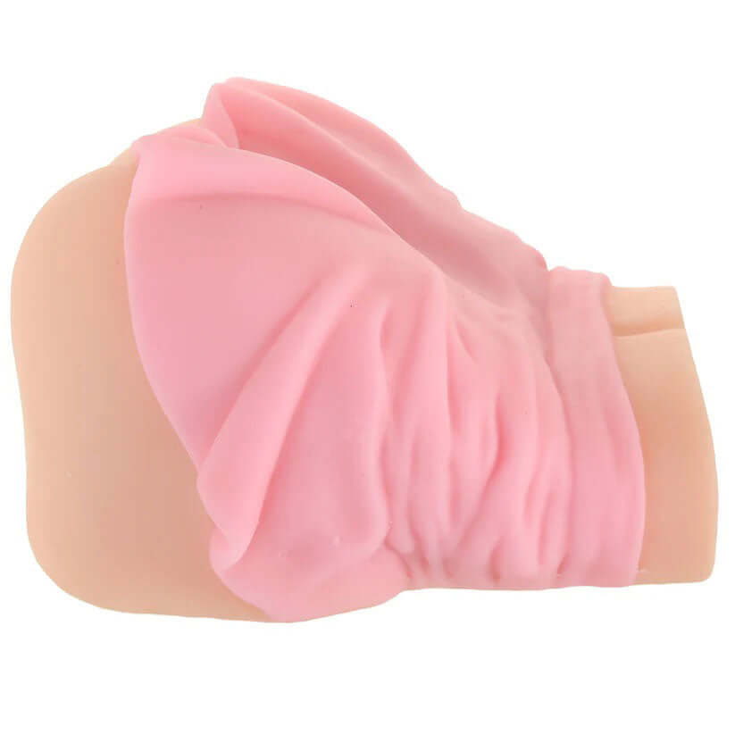 Jillian Janson Pussy & Anus Masturbator Beige featuring detailed mini skirt design for immersive solo use.