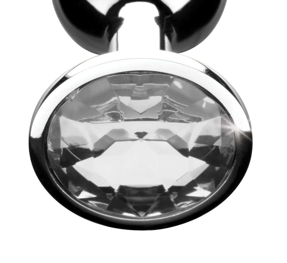 Clear Gem Anal Plug Medium Booty Sparks with a dazzling crystal gem base
