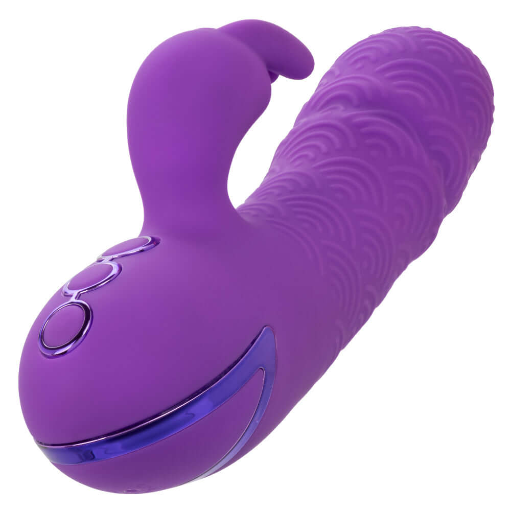 California Dreaming Manhattan Beach Marvel Purple Rabbit Vibrator - Dual Stimulating and Thrusting Adult Toy