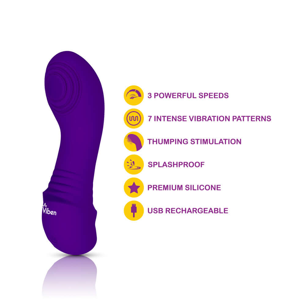 Sabela - Violet - Intense Mini G-Spot Vibe With Thumping Pad-1