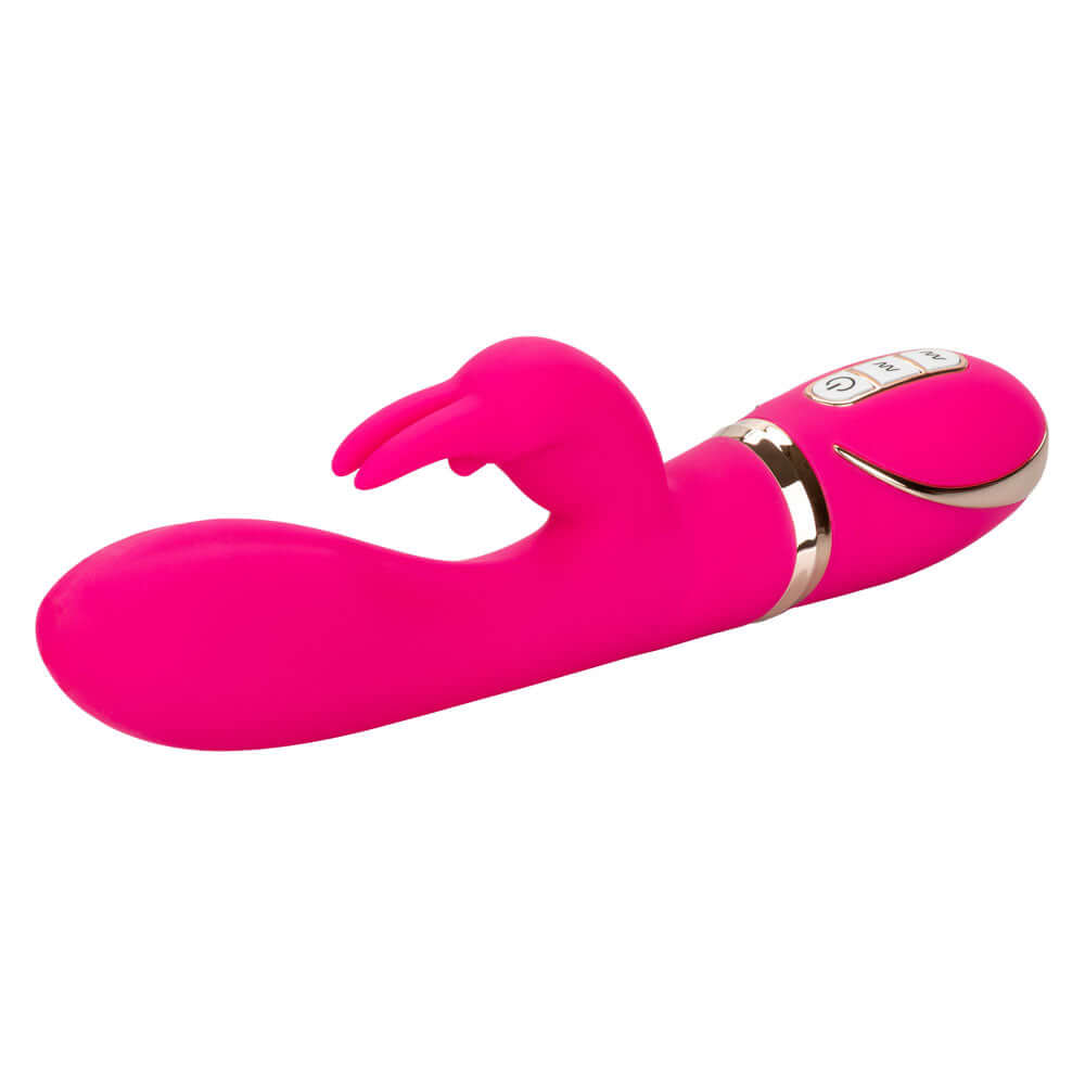 Jack Rabbit Signature Silicone Ultra-Soft Rabbit in vibrant pink, designed for dual stimulation with advanced vibration technology.