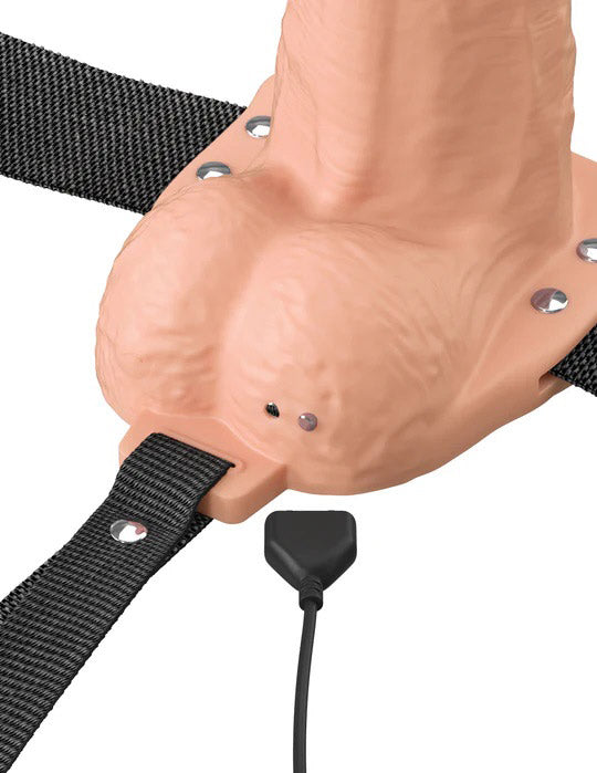 Fantasy X-Tensions Elite 6" Vibrating Hollow Silicone Strap-on - Light-3