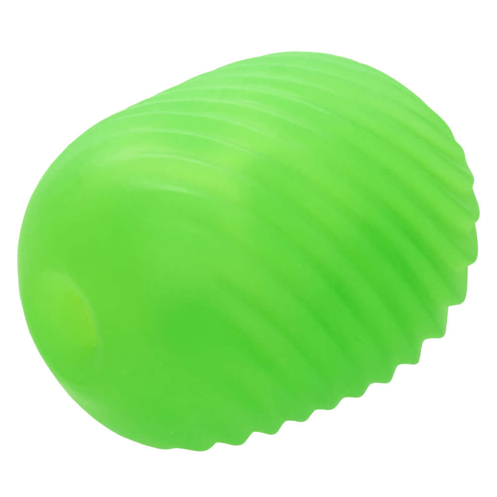 Pop Sock Textured Stroker Green, a soft and stretchy masturbator with textured design for pleasure.
