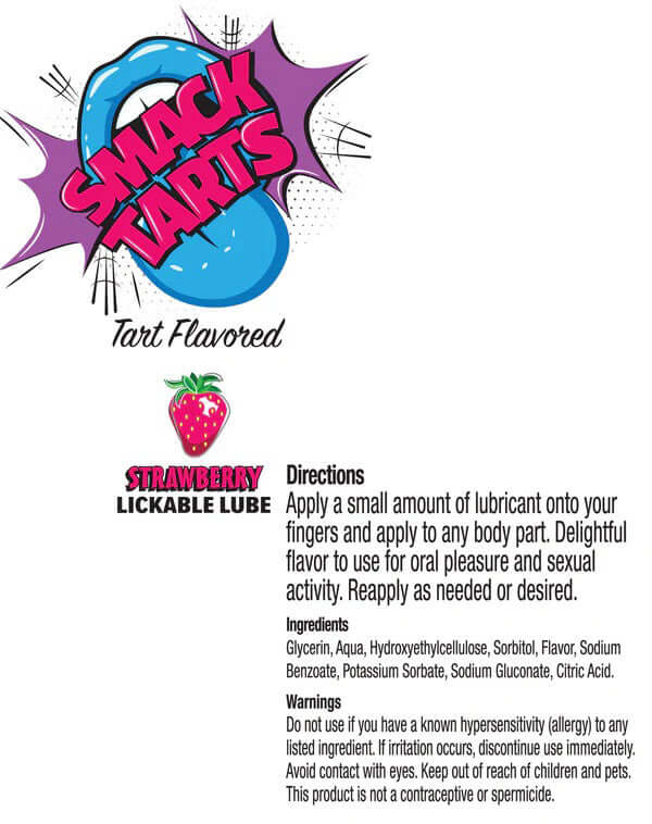 Smack Tarts Lube 3ml Pouch Display 36pc - Sour Strawberry-1