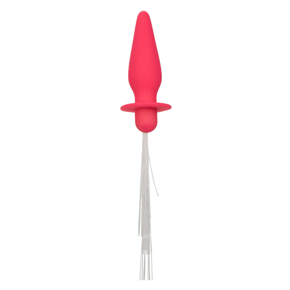Southern Lights Vibrating Light Up Pink Silicone Anal Probe with tapered design and flanged base.