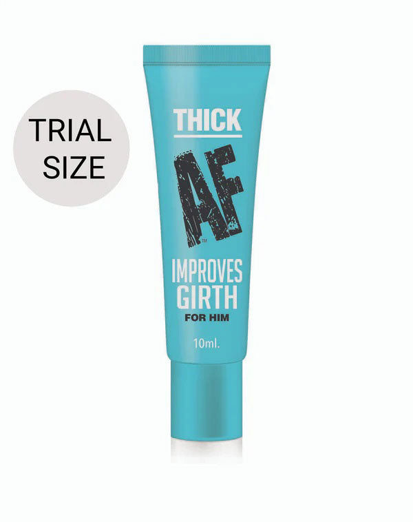 Thick Af Girth Cream 10 ml Display of 65 trial size tube designed for intimate enhancement.