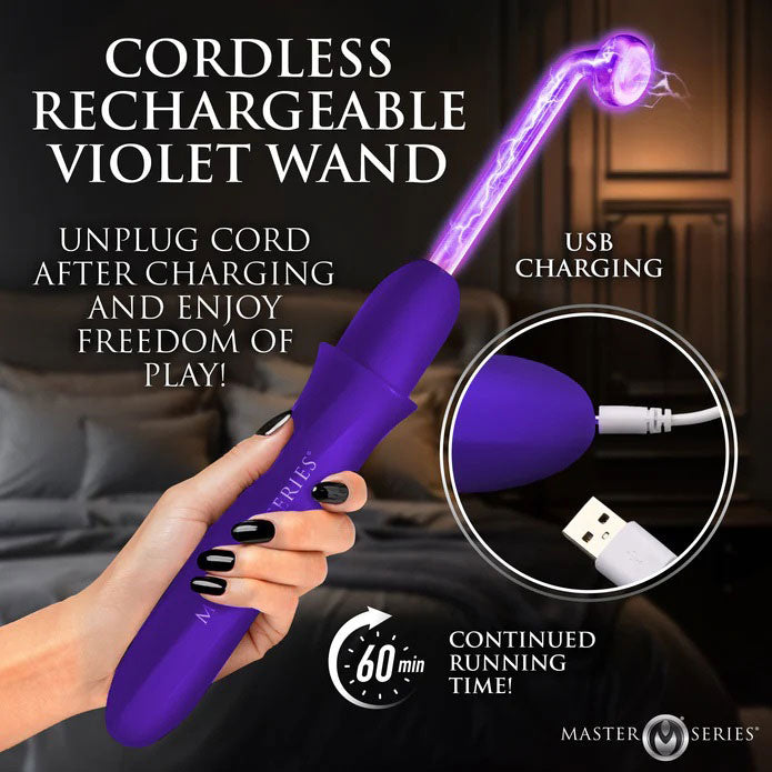 Elektrawand Rechargeable Violet Wand With Attachments Purple-4