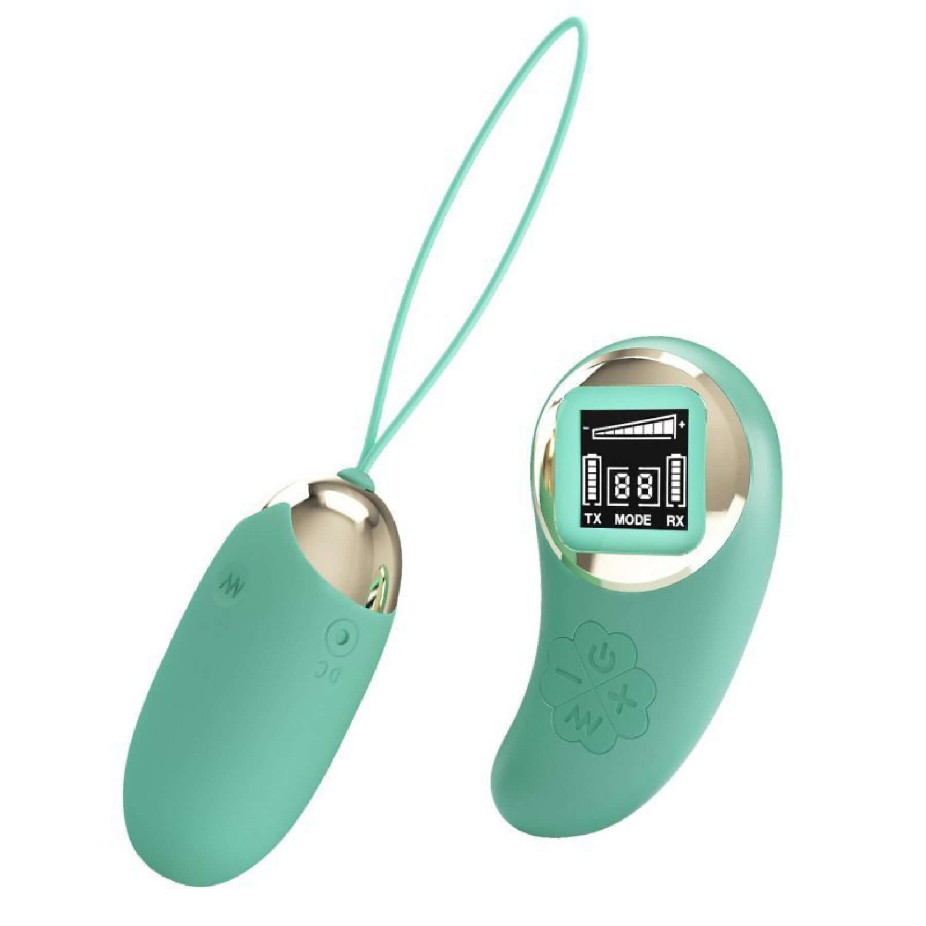 Turquoise Mina vibrating remote control egg with 10 powerful vibration settings for enhanced pleasure and versatile use