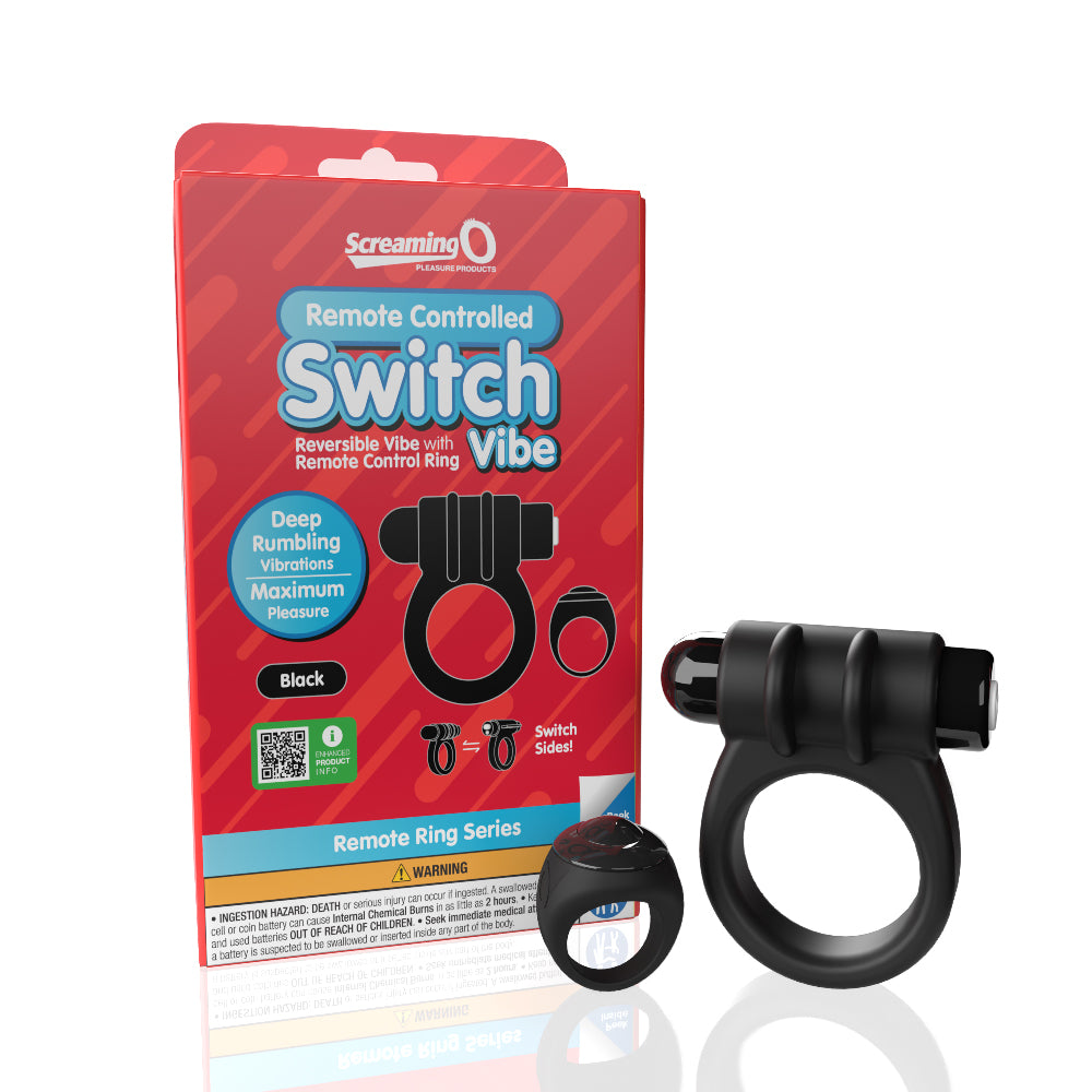 Screaming O Remote Controlled Switch Vibrating  Ring - Black-3