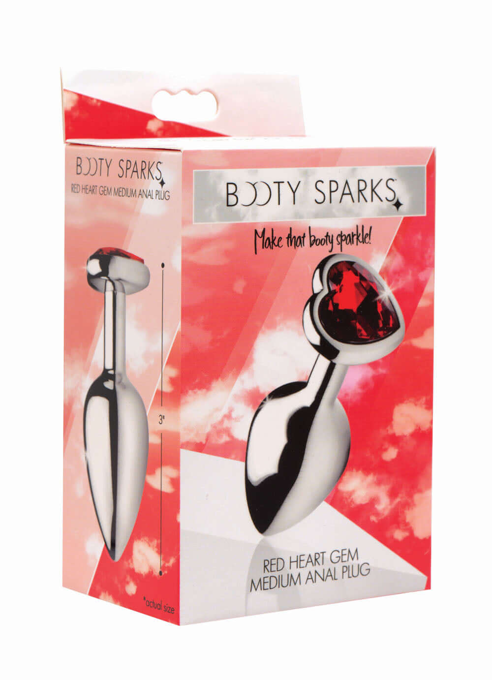 Red Heart Gem Anal Plug - Medium-2
