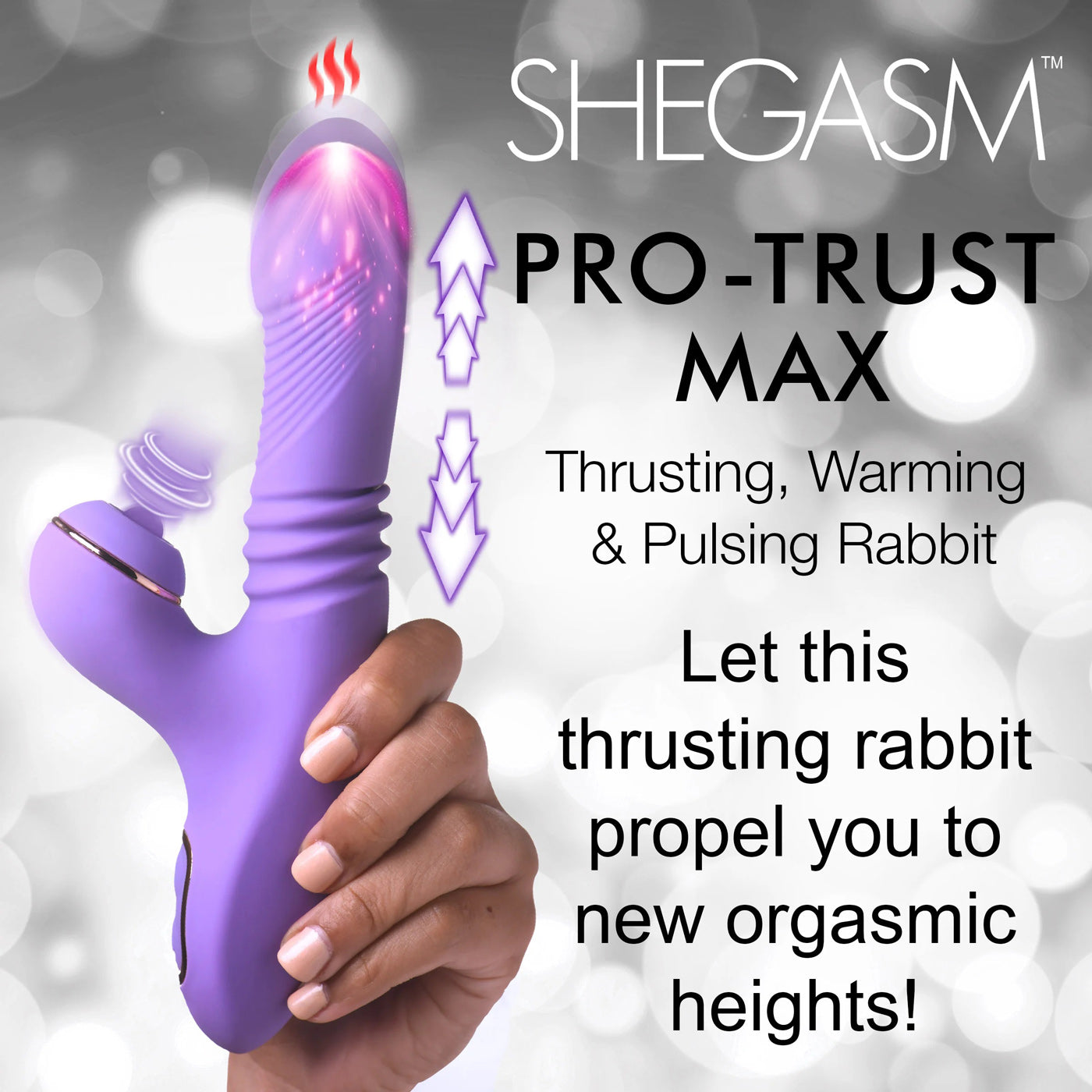 Pro-Thrust Max 14x Thrusting and Pulsing Silicone  Rabbit - Purple-4