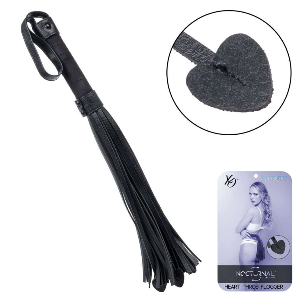 Nocturnal Collection Heart Throb Flogger - Black-3