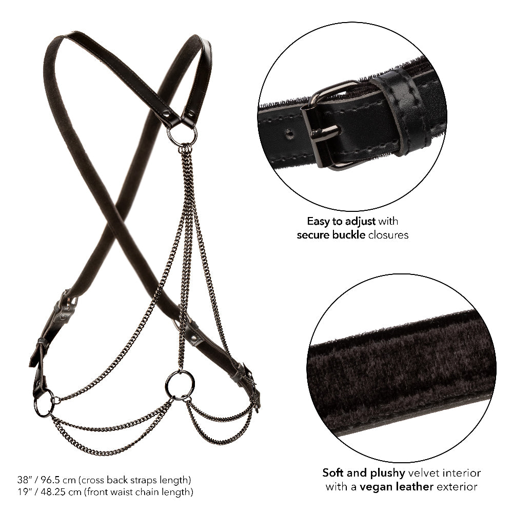 Euphoria Collection Plus Size Multi Chain Harness  - Black-3