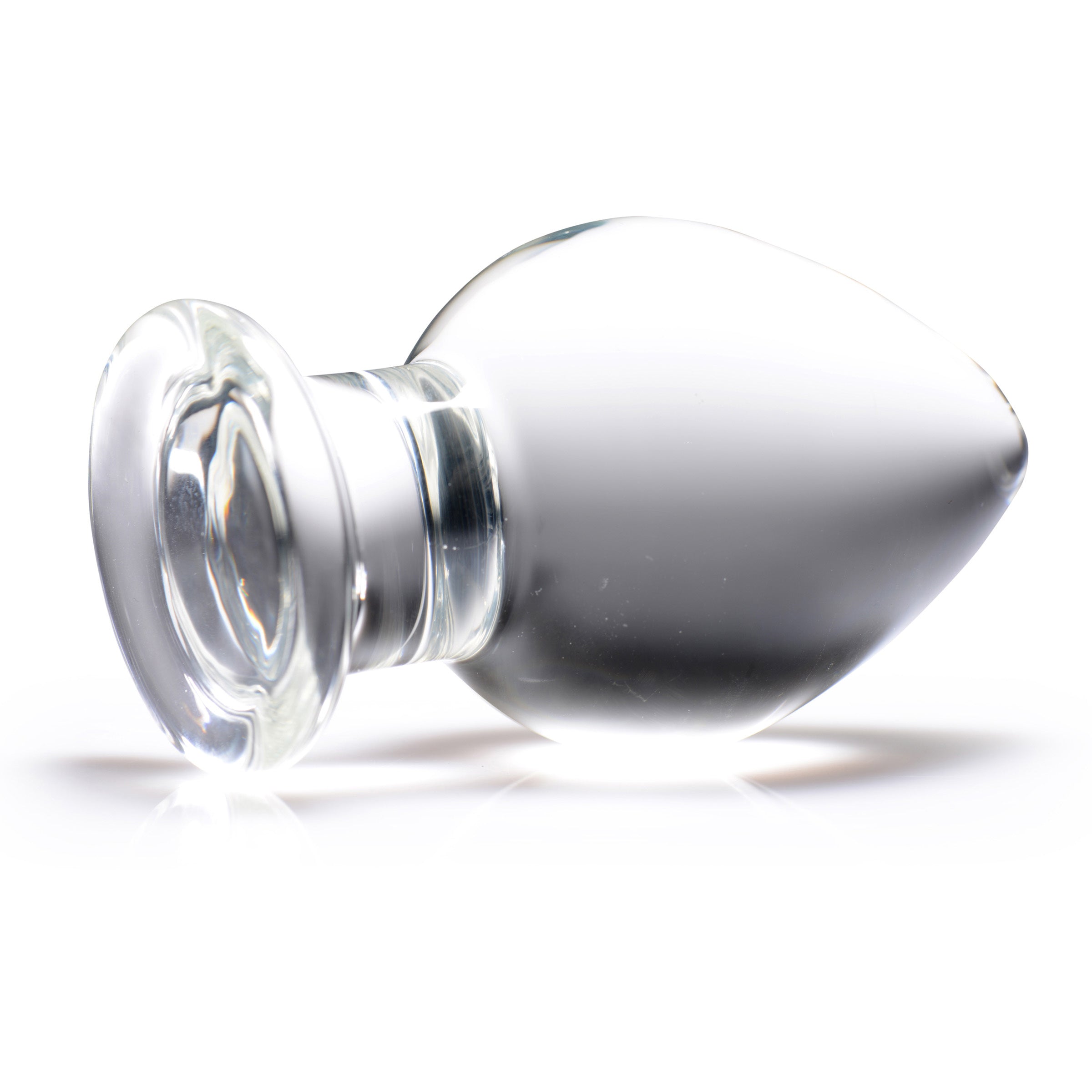 Prisms Molten Wide Glass Butt Plug showcasing elegant glass design and smooth surface for comfort.
