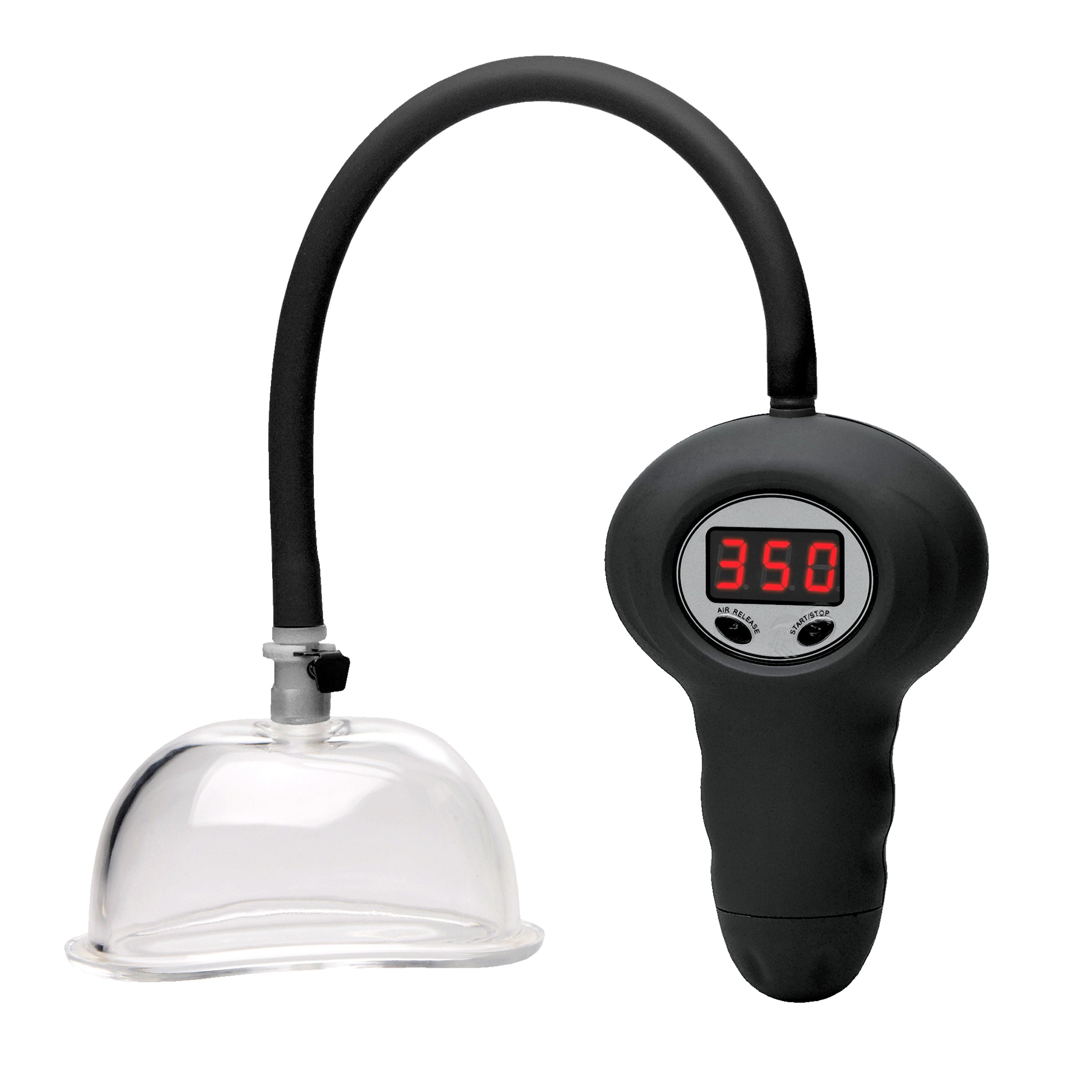 Digital Automatic Pussy Pump with clear acrylic cylinder and digital pressure display for customized suction.