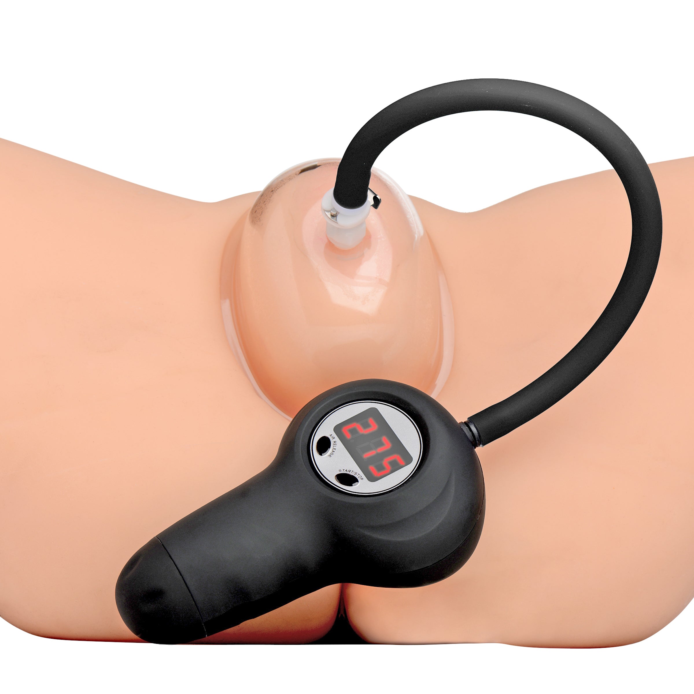Digital Automatic Pussy Pump with digital pressure display and clear acrylic cylinder for suction control.