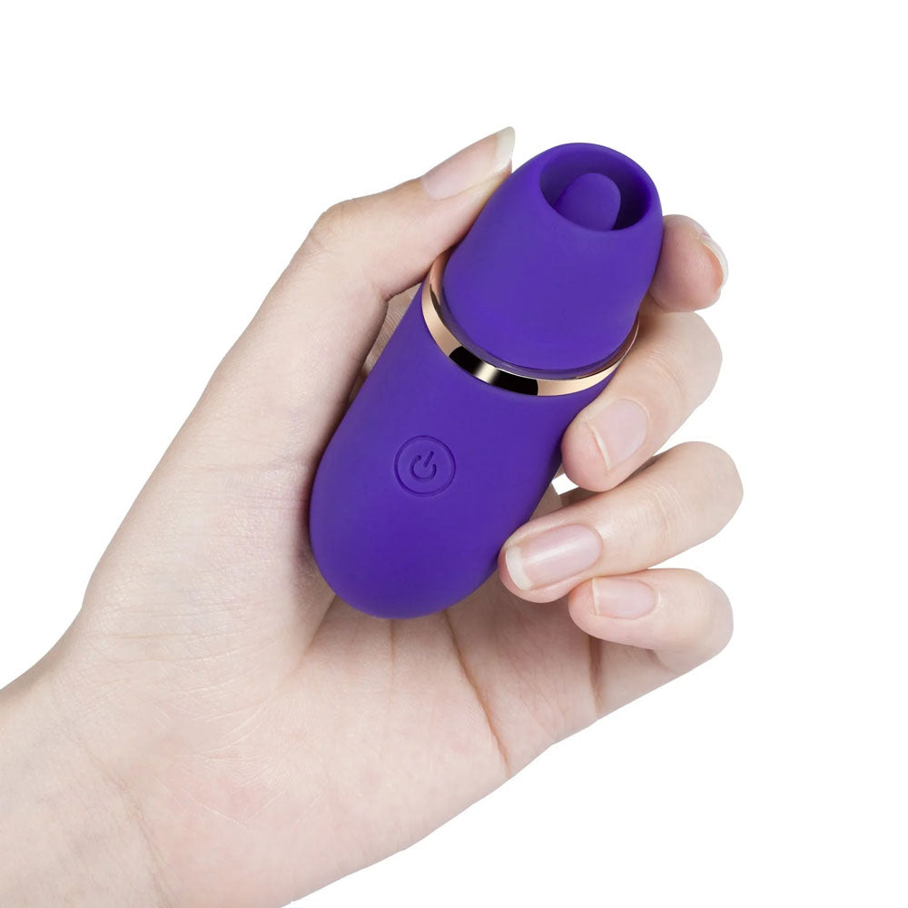 Abby - Mini Clit Licking Vibrator Tongue Sex Toy  - Purple-0