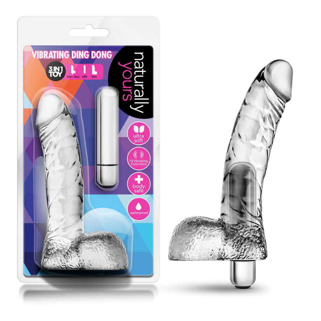 Naturally Yours - Vibrating Ding Dong - Clear-3