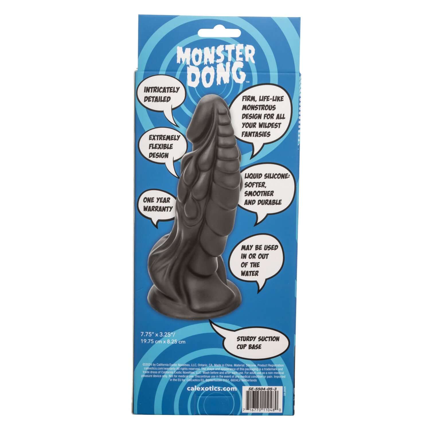 Monster Dong the Martian 7.75 inches Black, a powerful silicone pleasure toy with a firm design, perfect for unique fantasies.