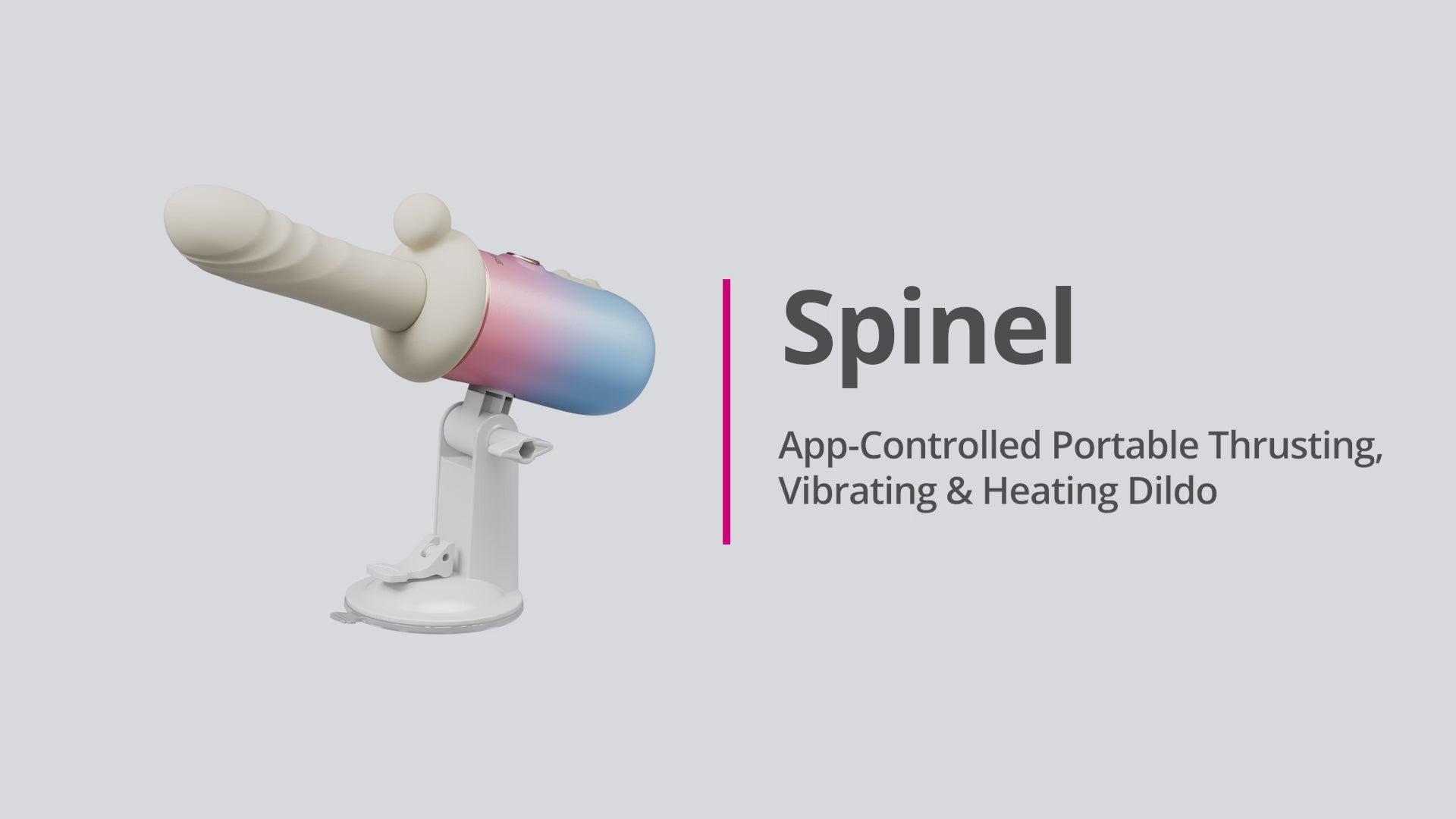 Lovense Spinel Portable Thrusting Vibrating & Heating Dildo shown in action with app control features.