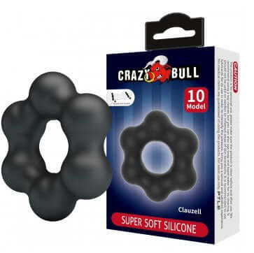 Clauzell Cockring Super Soft Silicone Black with packaging, designed for comfort and performance in intimate experiences.