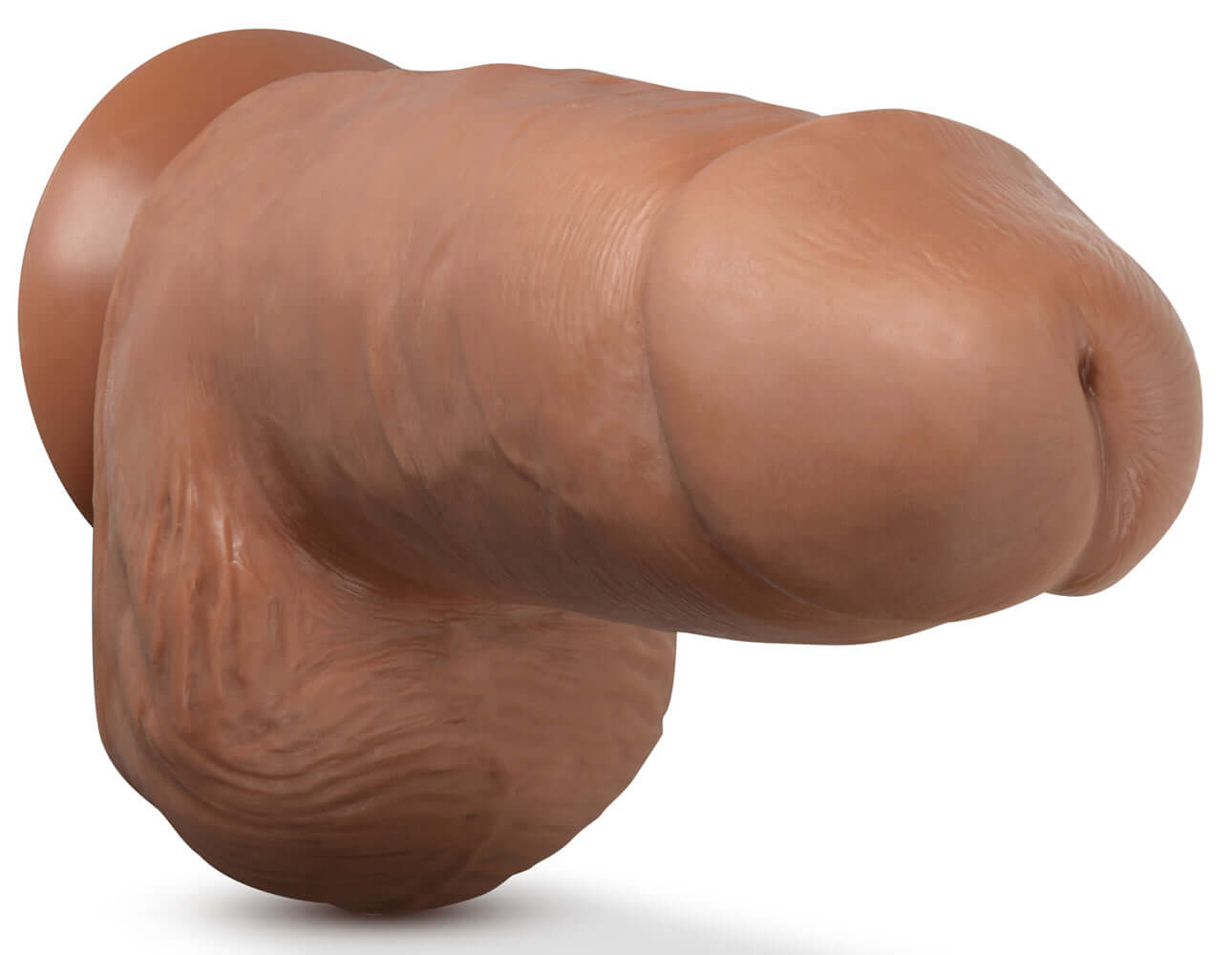 Au Naturel Chub 10 Inch Dildo Mocha displayed with realistic texture and tapered head for maximum girth.