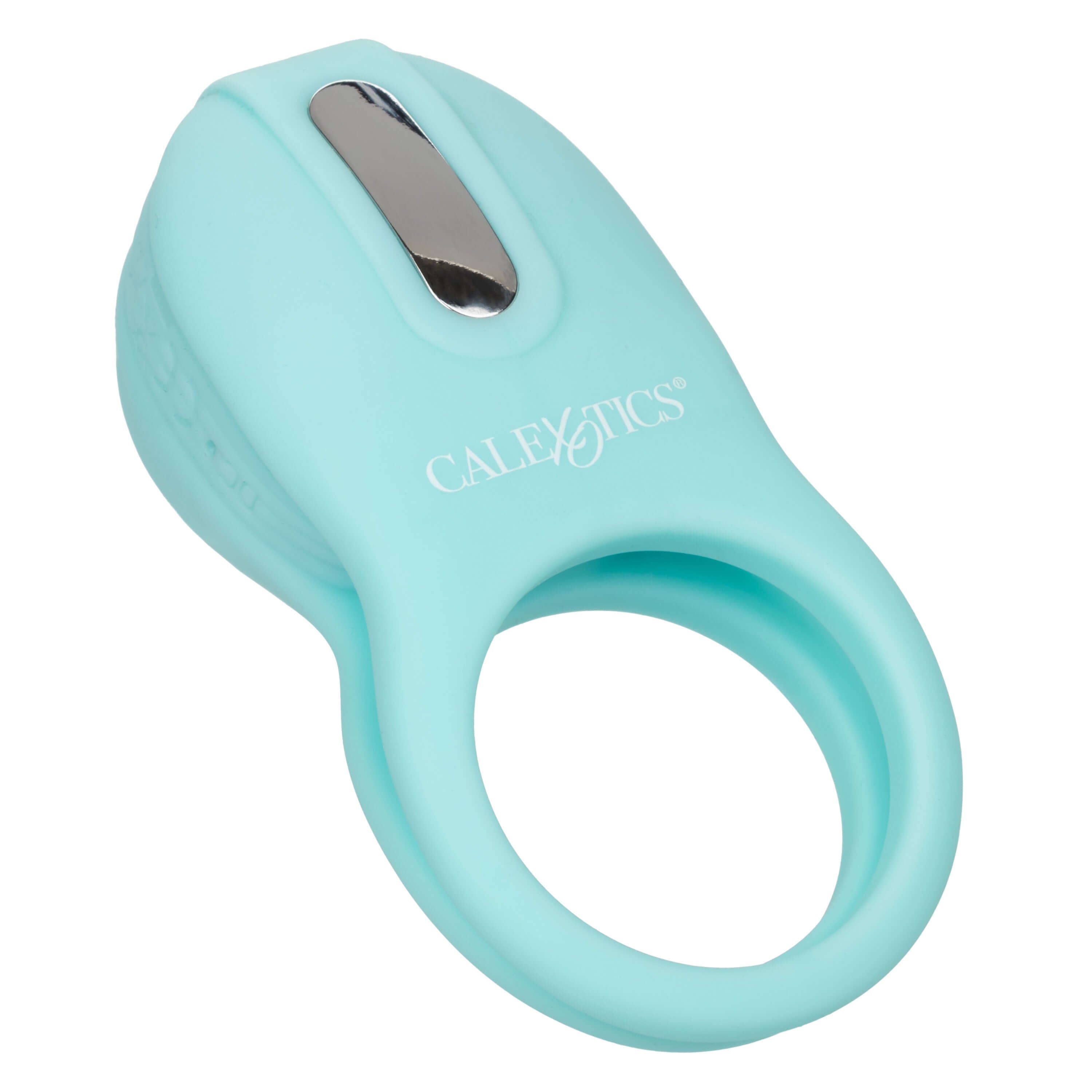 Silicone Rechargeable French Kiss Enhancer in aqua blue color with a sleek design and comfortable fit for intimate play.