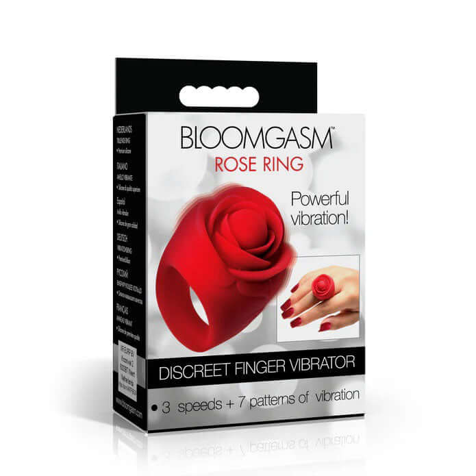 Rose Ring Discreet Finger Vibrator - Red-0