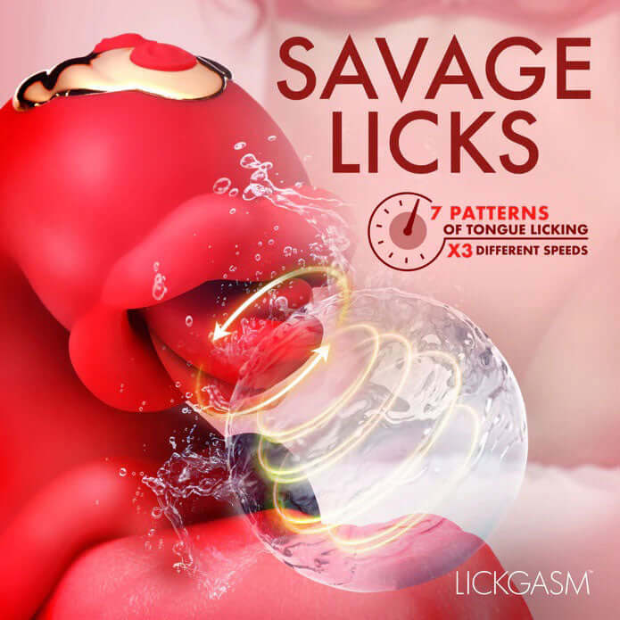 Lickgasm Lick Lasher Licking Vibrator - Red-2