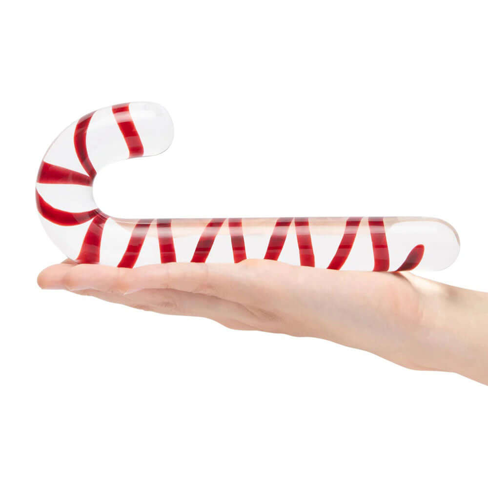 Candy Cane Dream 7.5&quot; Glass Dildo-2