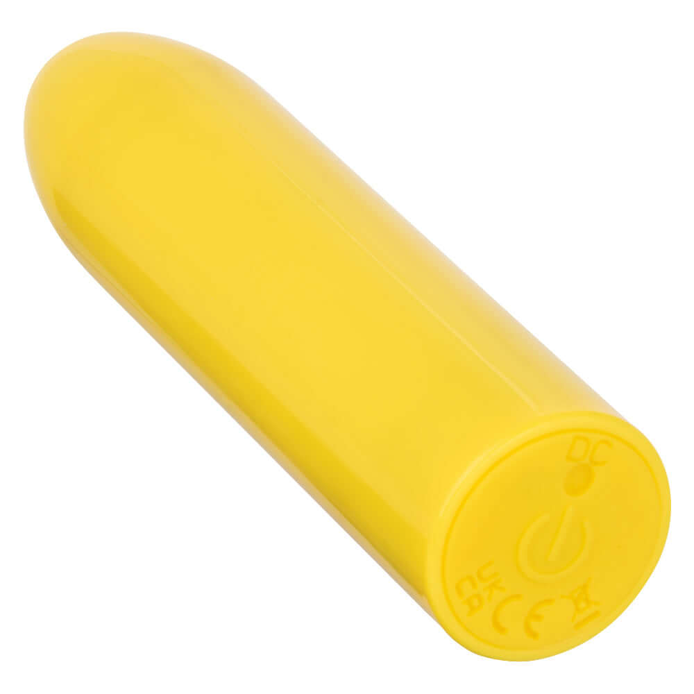 Turbo Buzz Classic Bullet - Yellow, compact and powerful stimulator with 10 vibration functions, body-safe, and waterproof IPX7 rating.