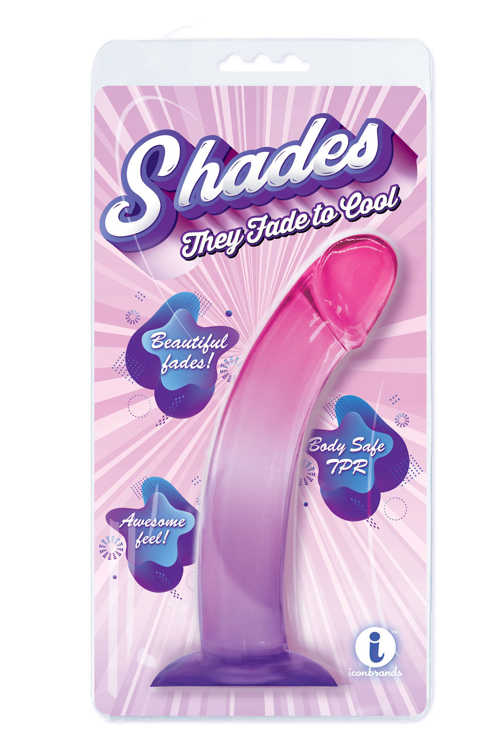 Shades, 8.25&quot; Smoothie Jelly Tpr Gradient Dong - Purple and Pink-0