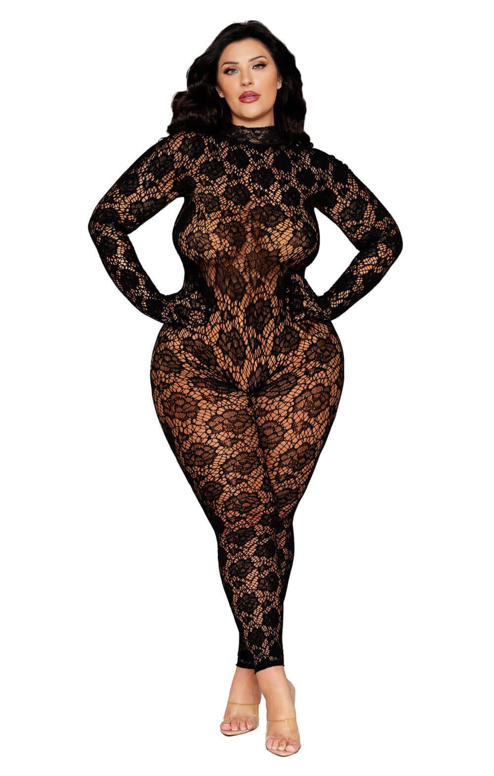 Gloved Bodystocking Dmnd - Queen Size - Black-0
