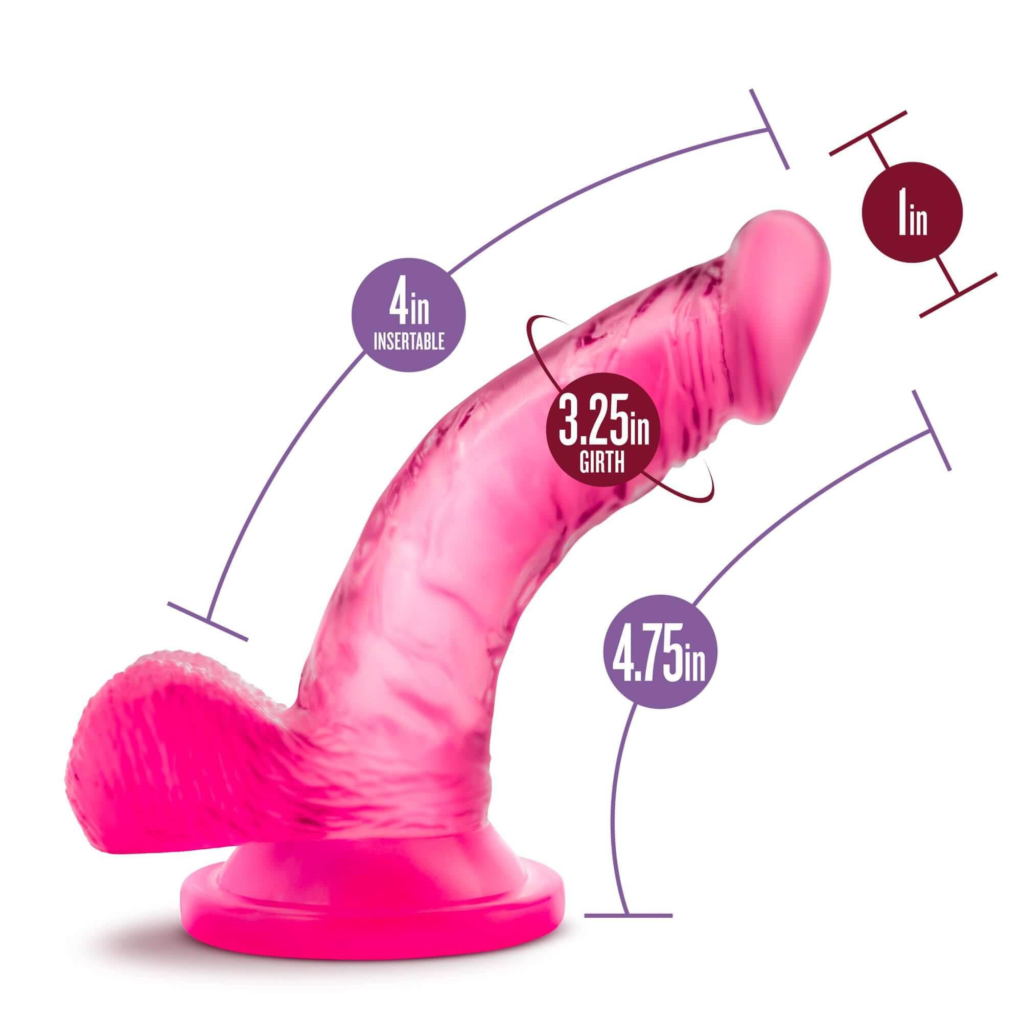 Naturally Yours - 4 Inch Mini Cock - Pink-6