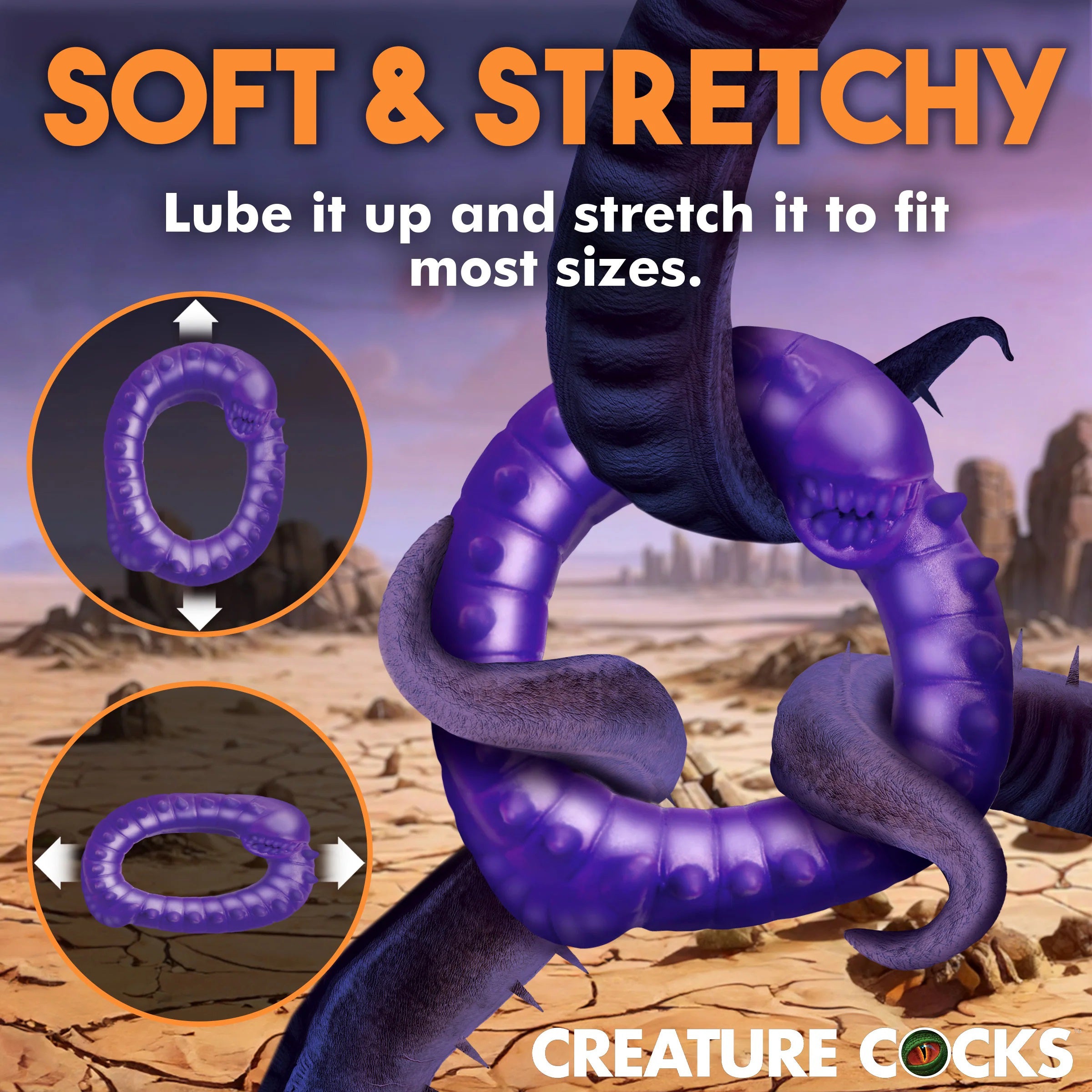 Slitherine Silicone Cock Ring - Purple-0