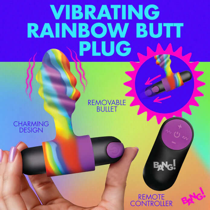 Vibrating Rainbow Butt Plug-2