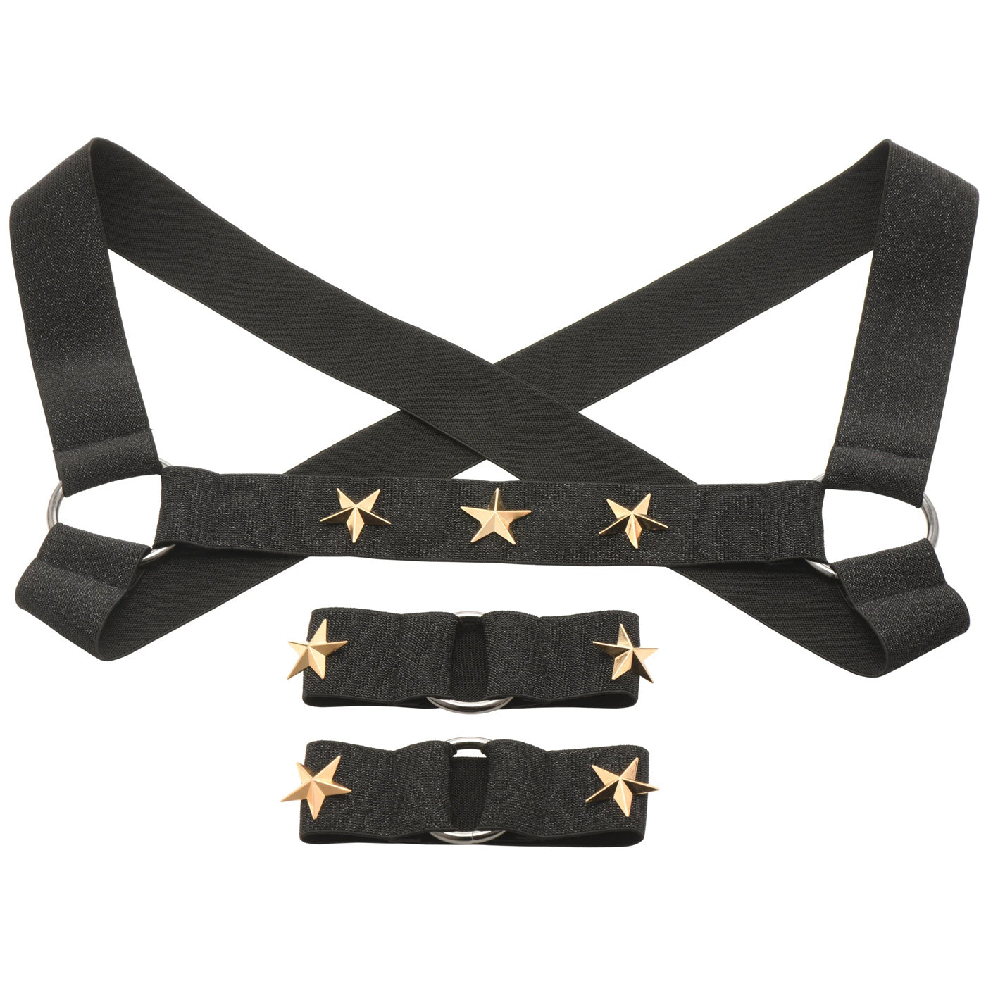 Star Boy Male Chest Harness With Arm Bands -  Small/medium - Black-4
