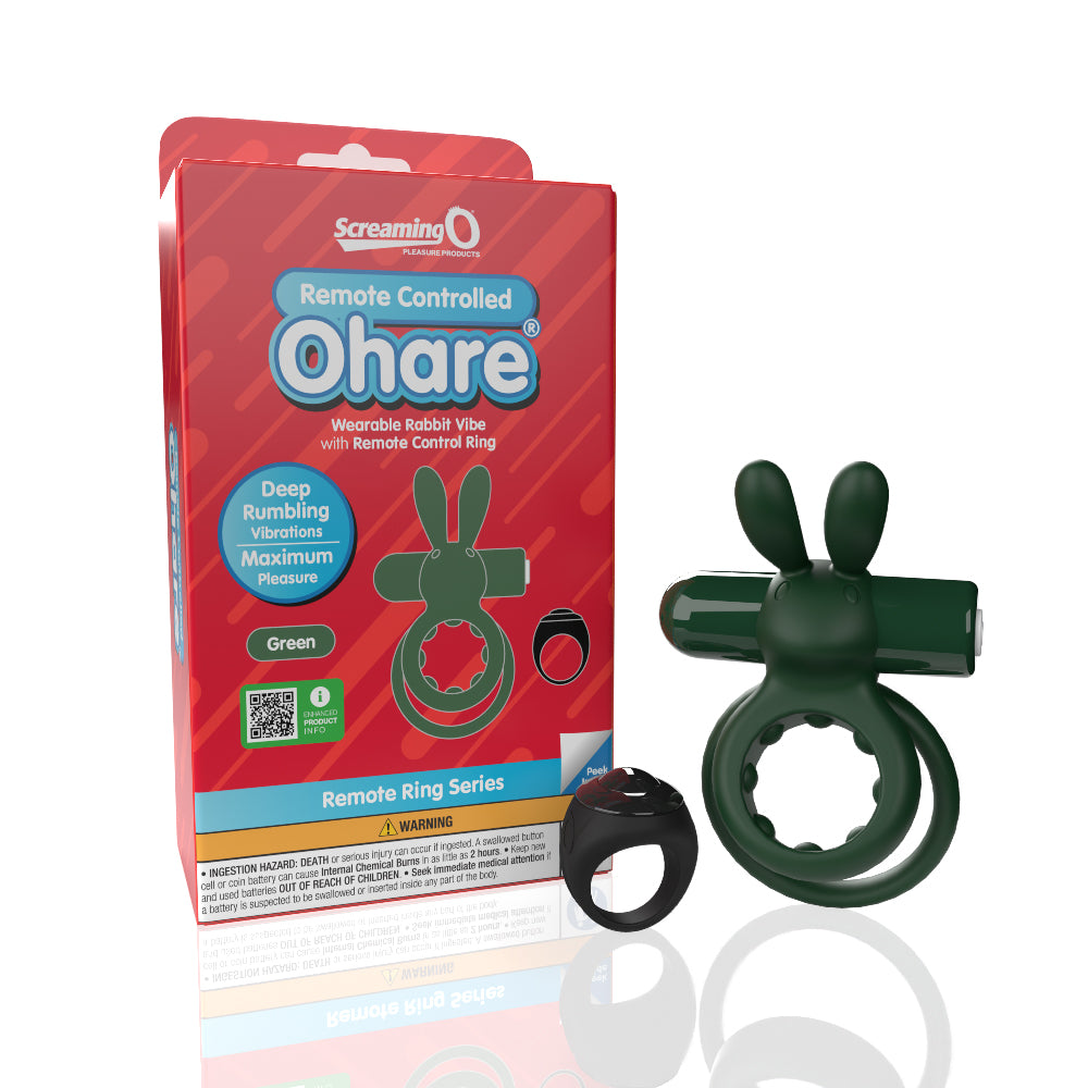 Screaming O Remote Controlled Ohare Vibrating Ring - Green-3